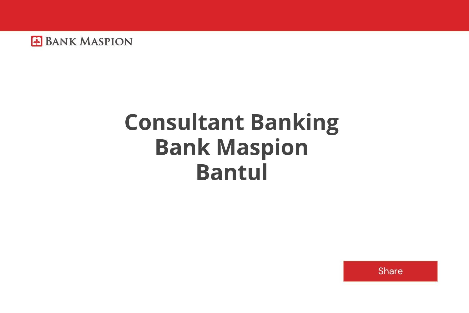 Consultant Banking Bank Maspion Bantul