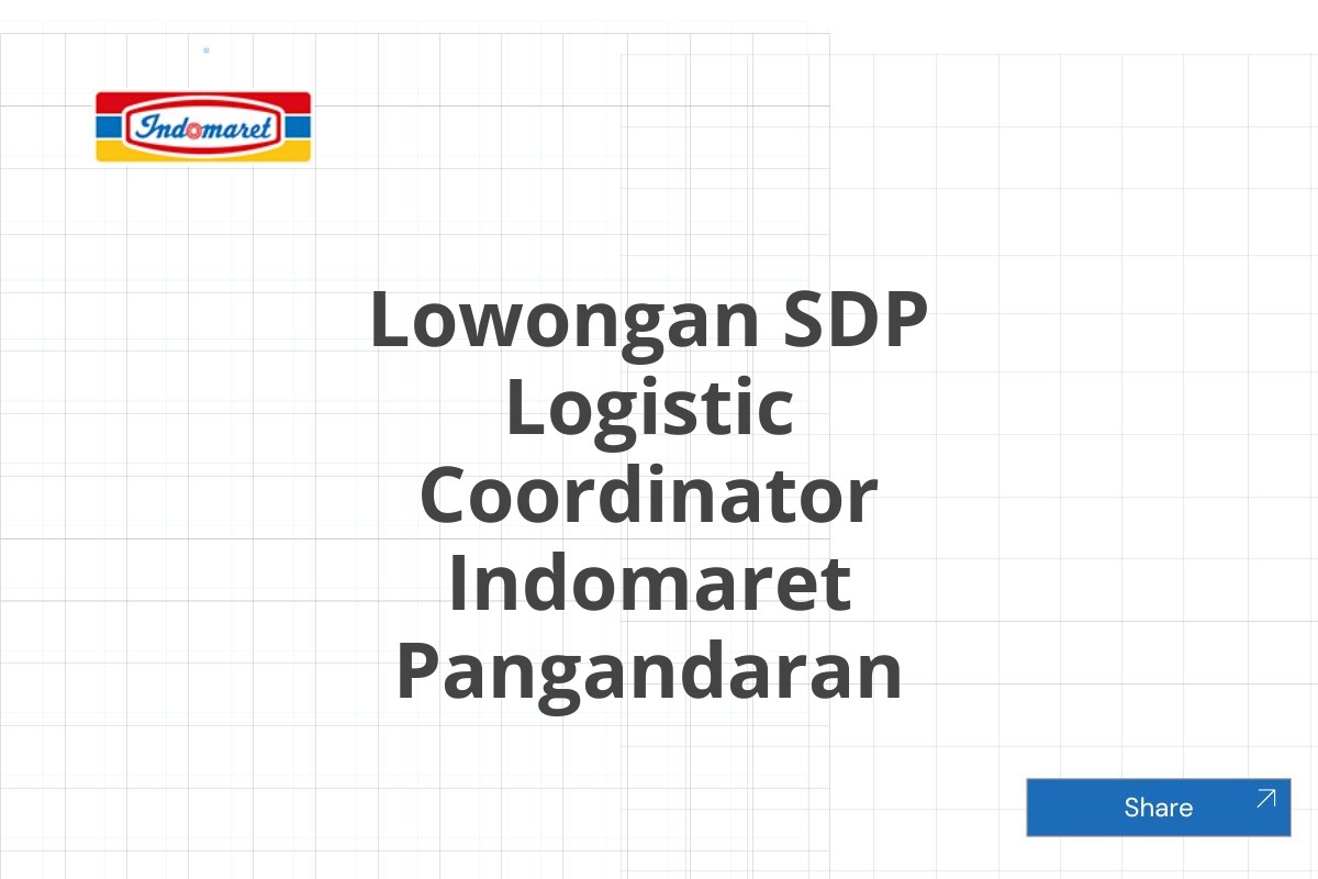 Lowongan SDP Logistic Coordinator Indomaret Pangandaran