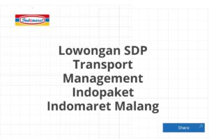 Lowongan SDP Transport Management Indopaket Indomaret Malang