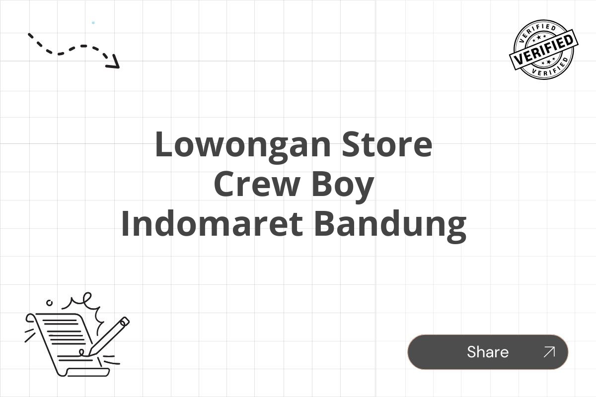 Lowongan Store Crew Boy Indomaret Bandung