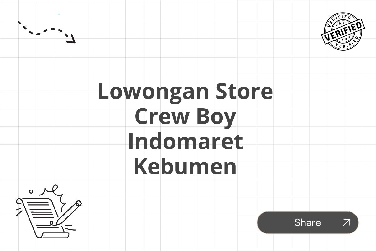 Lowongan Store Crew Boy Indomaret Kebumen