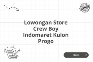 Lowongan Store Crew Boy Indomaret Kulon Progo