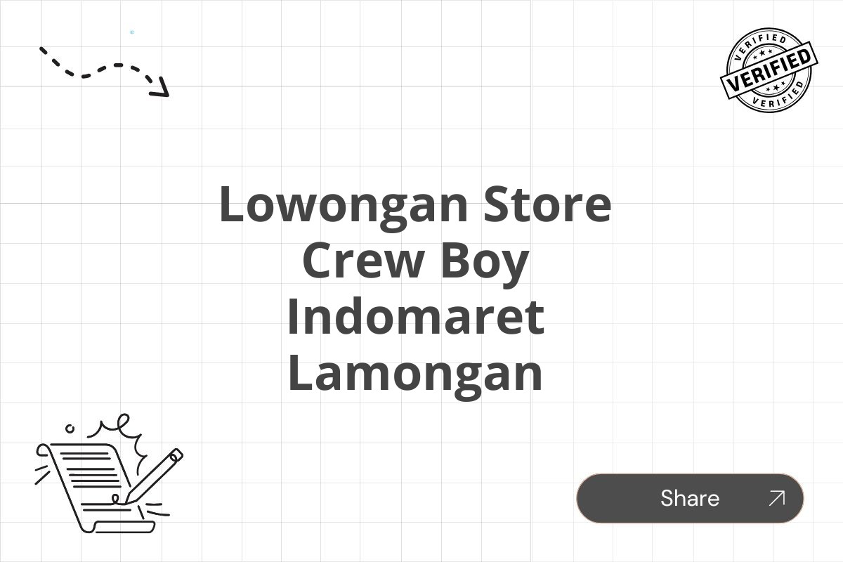 Lowongan Store Crew Boy Indomaret Lamongan