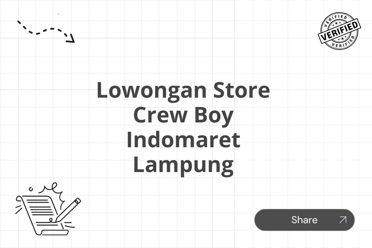 Lowongan Store Crew Boy Indomaret Lampung