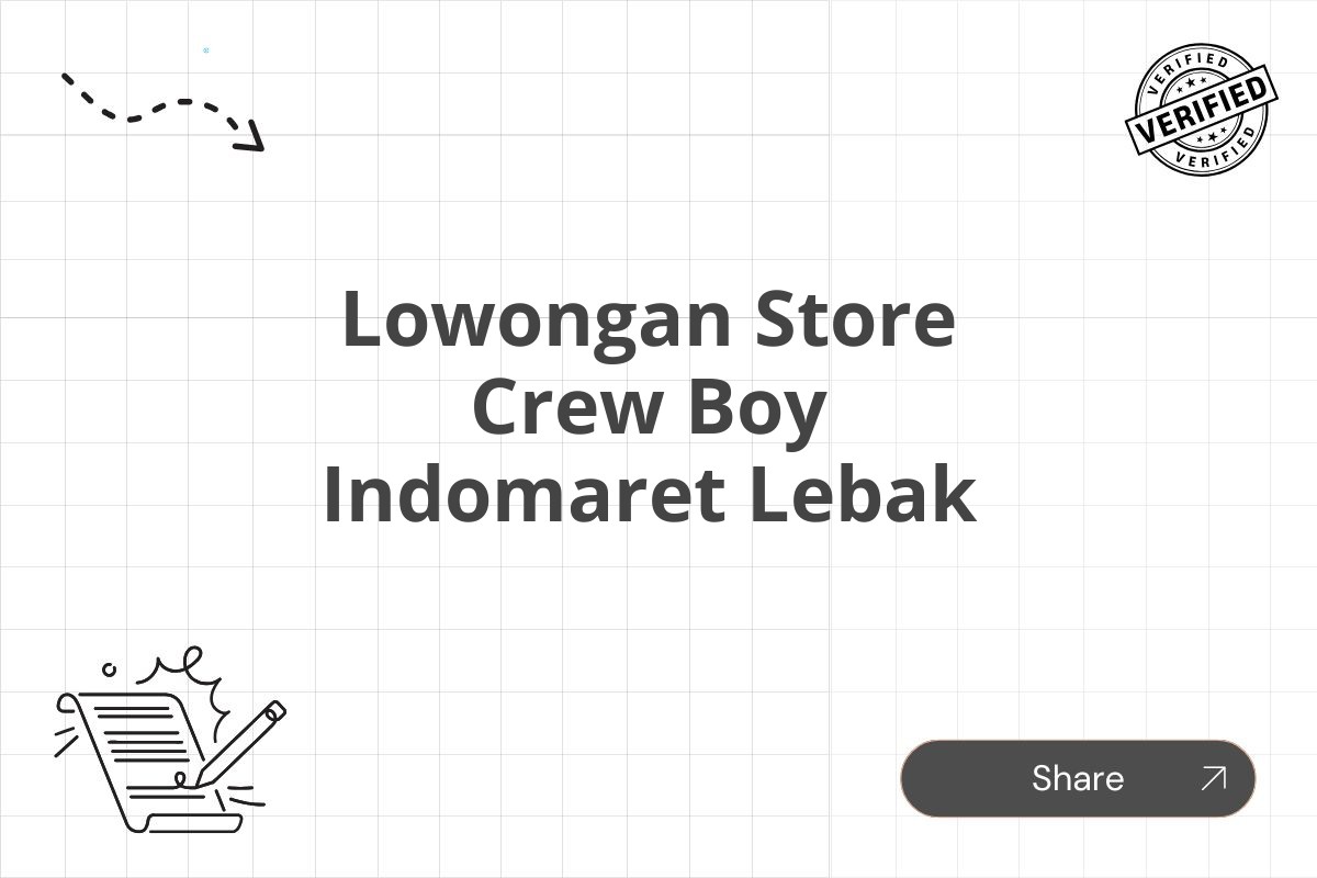 Lowongan Store Crew Boy Indomaret Lebak