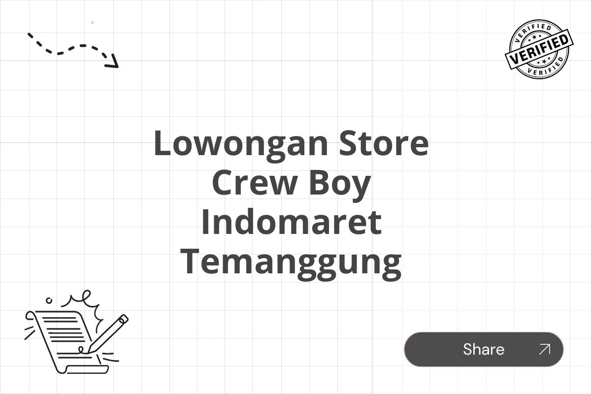 Lowongan Store Crew Boy Indomaret Temanggung